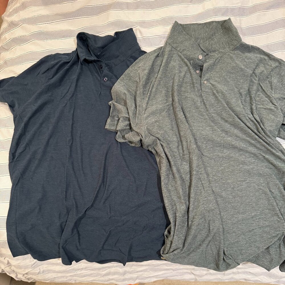 2 Vuori Strato Tech Polos - Blue & Green